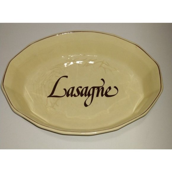 Mccoy Kitchen Vintage Mccoy Pottery 772 Lasagne Dish Cream W Brown Accents Oven Proof Usa